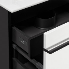 Roca Aneto модуль для раковины 800 мм, 785x450x429 мм, с 2 ящиками (один внешний, второй внутренний), белый глянец/черный матовый