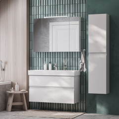 Roca Oleta зеркальный шкаф 1000 мм, 1000х137х700 мм, c LED-светильником, включение от общего выключателя, белый глянец