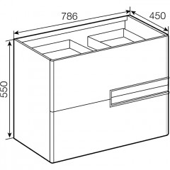 Roca Victoria Nord ICE EDITION модуль для раковины 800 мм, 786x450x550 мм, c 2 ящиками, белый глянец
