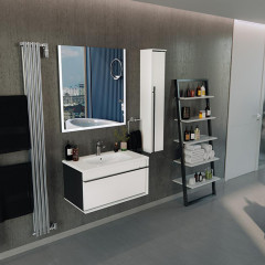 Roca Aneto модуль для раковины 800 мм, 785x450x429 мм, с 2 ящиками (один внешний, второй внутренний), белый глянец/черный матовый