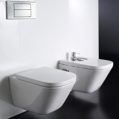 Roca The Gap Square чаша унитаза подвесная Rimless 350x540x350 мм, с горизонтальным выпуском, белый