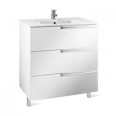 Roca Victoria Nord ICE EDITION модуль для раковины 600 мм, 586x450x735 мм, c 3 ящиками, белый глянец