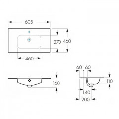 Roca Victoria-N UNIK раковина мебельная 600x460x160 мм, белый