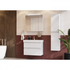 Roca Oleta зеркальный шкаф 800 мм, 800х137х700 мм, c LED-светильником, включение от общего выключателя, белый матовый (Новый артикул)