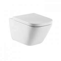 Roca The Gap Square чаша унитаза подвесная Rimless 350x540x350 мм, с горизонтальным выпуском, белый