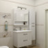 Roca The Gap Original зеркальный шкаф 800 мм, 800x129x850 мм, с LED-светильником, блоком с розеткой, включение от общего выключателя, белый глянец
