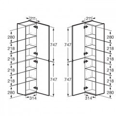 Roca Oleta шкаф-колонна 1500 мм, 350x257x1500 мм, белый матовый