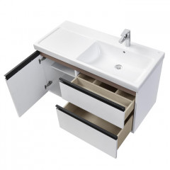 Roca Domi модуль для раковины 1000 мм (подходит раковина 7.3270.M.E00.4 - импорт), 985x453x515 мм, с 2 ящ. и 1 дверкой, правый, белый глянец