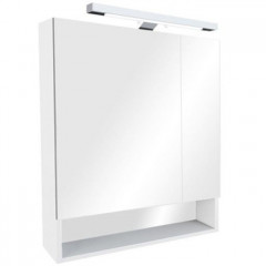 Roca The Gap Original зеркальный шкаф 800 мм, 800x129x850 мм, с LED-светильником, блоком с розеткой, включение от общего выключателя, белый глянец