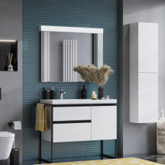 Roca Domi модуль для раковины 1000 мм (подходит раковина 7.3270.M.B00.4 - импорт), 985x453x515 мм, с 2 ящ. и 1 дверкой, левый, белый глянец