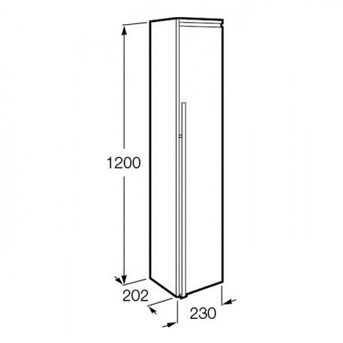 Roca Aneto шкаф-колонна правый 1200 мм, 230x202x1200 мм, белый глянец/черный матовый
