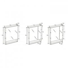 Roca The Gap Original зеркальный шкаф 600 мм, 600x129x850 мм, с LED-светильником, блоком с розеткой, включение от общего выключателя, белый матовый