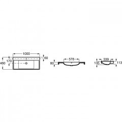 Roca Ona раковина мебельная 1000х460x132 мм из композитного материала, белый