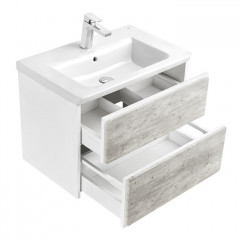 Roca Ronda модуль для раковины 700 мм, 677x412x480 мм, с 2 ящиками, бетон/белый матовый