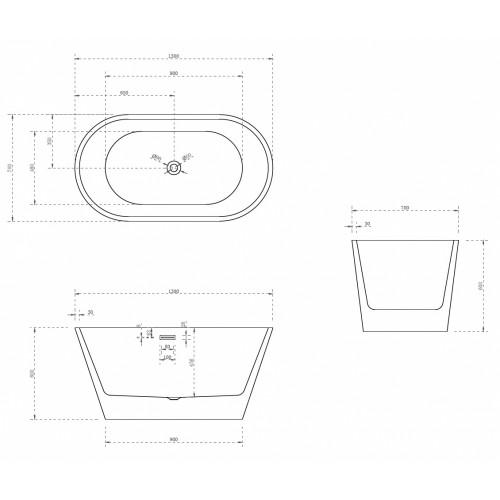 Акриловая ванна ABBER AB9203-1.3 белая