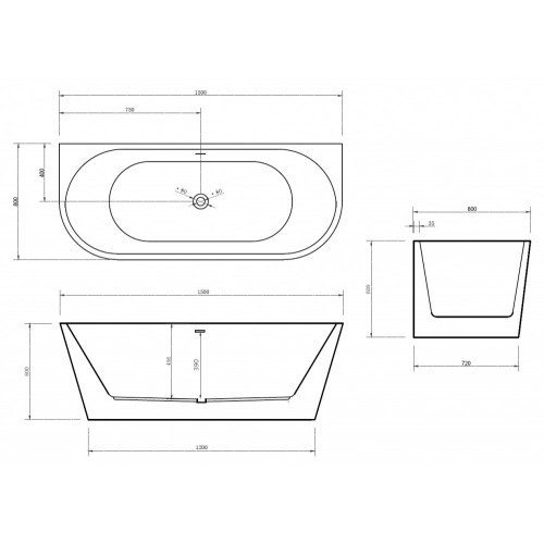 Акриловая ванна ABBER AB9216-1.5 белая
