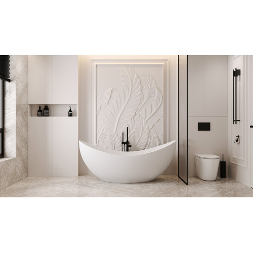 Ванна из искусственного камня ABBER Stein AS9633 белая матовая