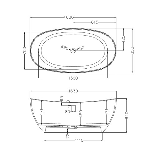 Карбоновая ванна ABBER Karbon AK9001-1.7 черная