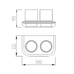 Стакан двойной для зубных щеток ABBER Nord AA1557B черный матовый