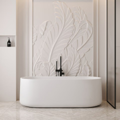 Ванна из искусственного камня ABBER Stein AS9607 белая матовая