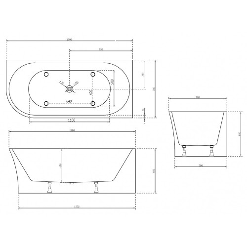 Акриловая ванна ABBER AB9257-1.7 R белая