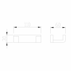 Крючок двойной ABBER Westen AA1750 хром