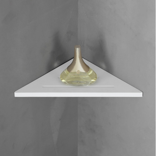 Угловая полочка для ванной комнаты ABBER Stein AS1652 белая матовая