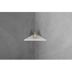 Угловая полочка для ванной комнаты ABBER Stein AS1652 белая матовая