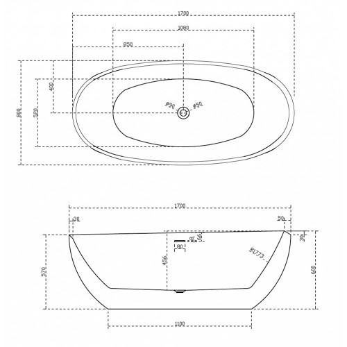 Акриловая ванна ABBER AB9285 белая