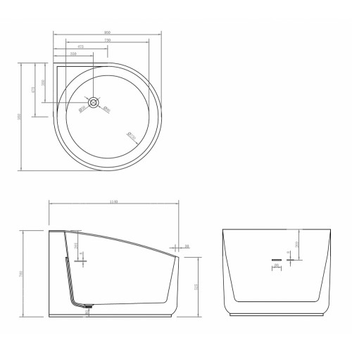 Акриловая ванна ABBER AB9305 белая
