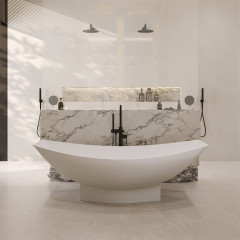 Ванна из искусственного камня ABBER Stein AS9610 белая матовая