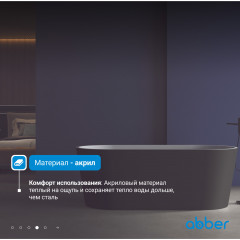 Акриловая ванна ABBER AB9209MB черная матовая