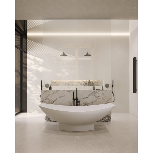 Ванна из искусственного камня ABBER Stein AS9610 белая матовая