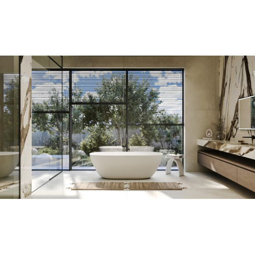 Ванна из искусственного камня ABBER Stein AS9612-1.7 белая матовая