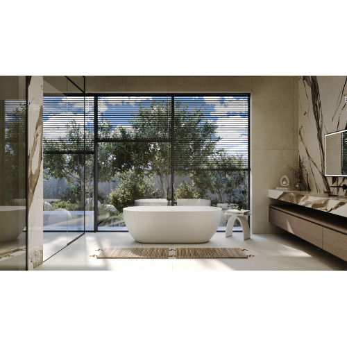 Ванна из искусственного камня ABBER Stein AS9613-1.6 белая матовая