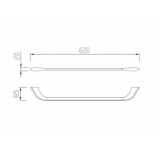Полотенцедержатель ABBER Nord AA1552B черный матовый