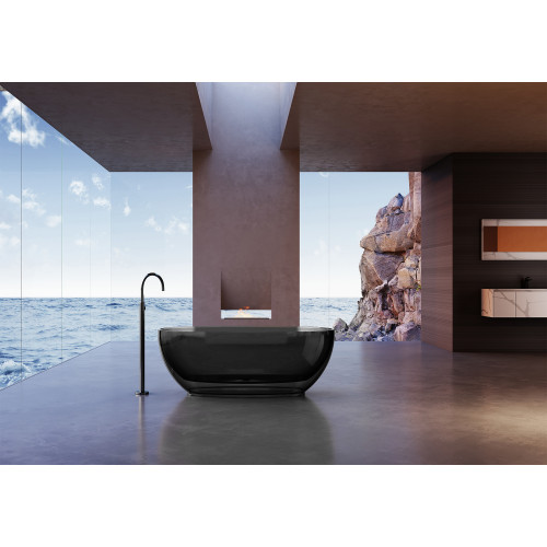 Прозрачная ванна ABBER Kristall AT9703Onyx черная