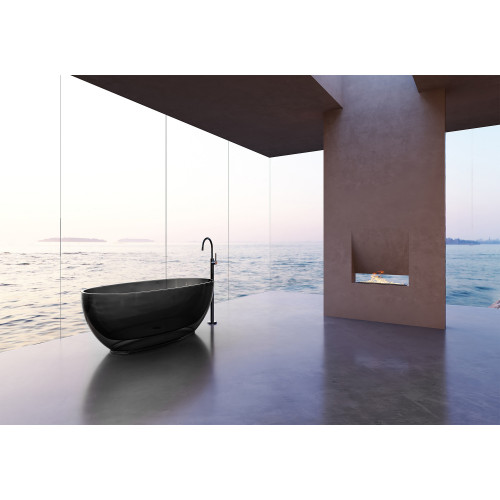 Прозрачная ванна ABBER Kristall AT9703Onyx черная