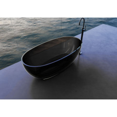 Прозрачная ванна ABBER Kristall AT9703Onyx черная