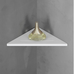 Угловая полочка для ванной комнаты ABBER Stein AS1652L белая матовая