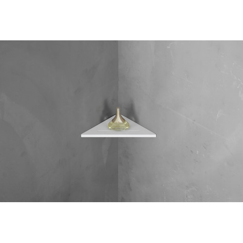 Угловая полочка для ванной комнаты ABBER Stein AS1652L белая матовая