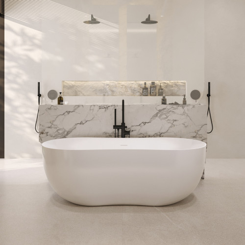 Ванна из искусственного камня ABBER Stein AS9604 белая матовая