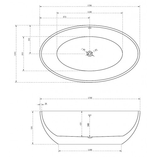 Акриловая ванна ABBER AB9249-1.7 белая