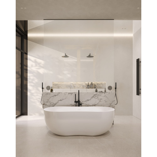 Ванна из искусственного камня ABBER Stein AS9604 белая матовая