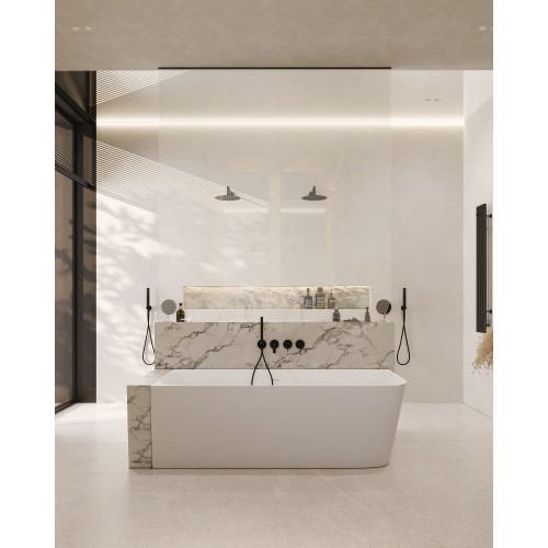 Ванна из искусственного камня ABBER Stein AS9621-1.7 L белая матовая