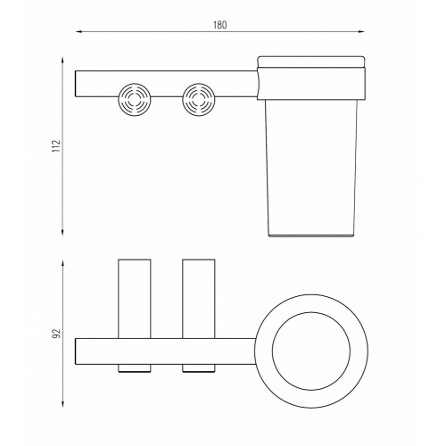 Стакан для зубных щеток с держателем ABBER Osten 316 AA1860BG золото брашированное