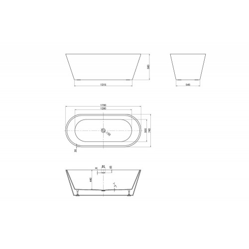 Акриловая ванна ABBER AB9268-1.7 белая