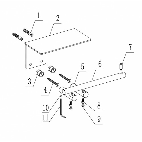 Бумагодержатель с полкой ABBER Osten 316 AA1830BG золото брашированное