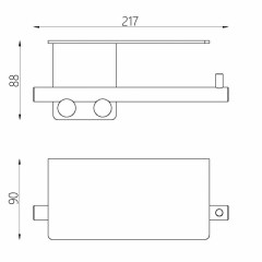 Бумагодержатель с полкой ABBER Osten 316 AA1830BG золото брашированное