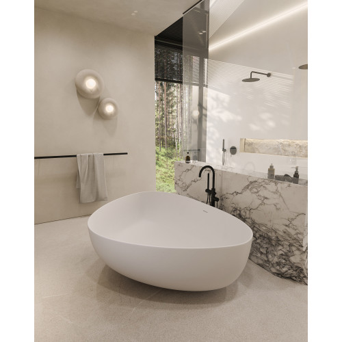 Ванна из искусственного камня ABBER Stein AS9608 белая матовая